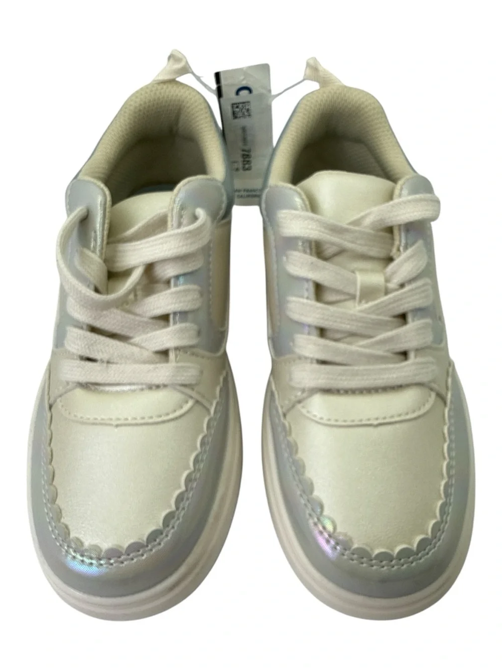 Old Navy Girls Shiny Low-Top Sneakers Metallic Sparkle Shoes Trendy‎ Casual Sz 1